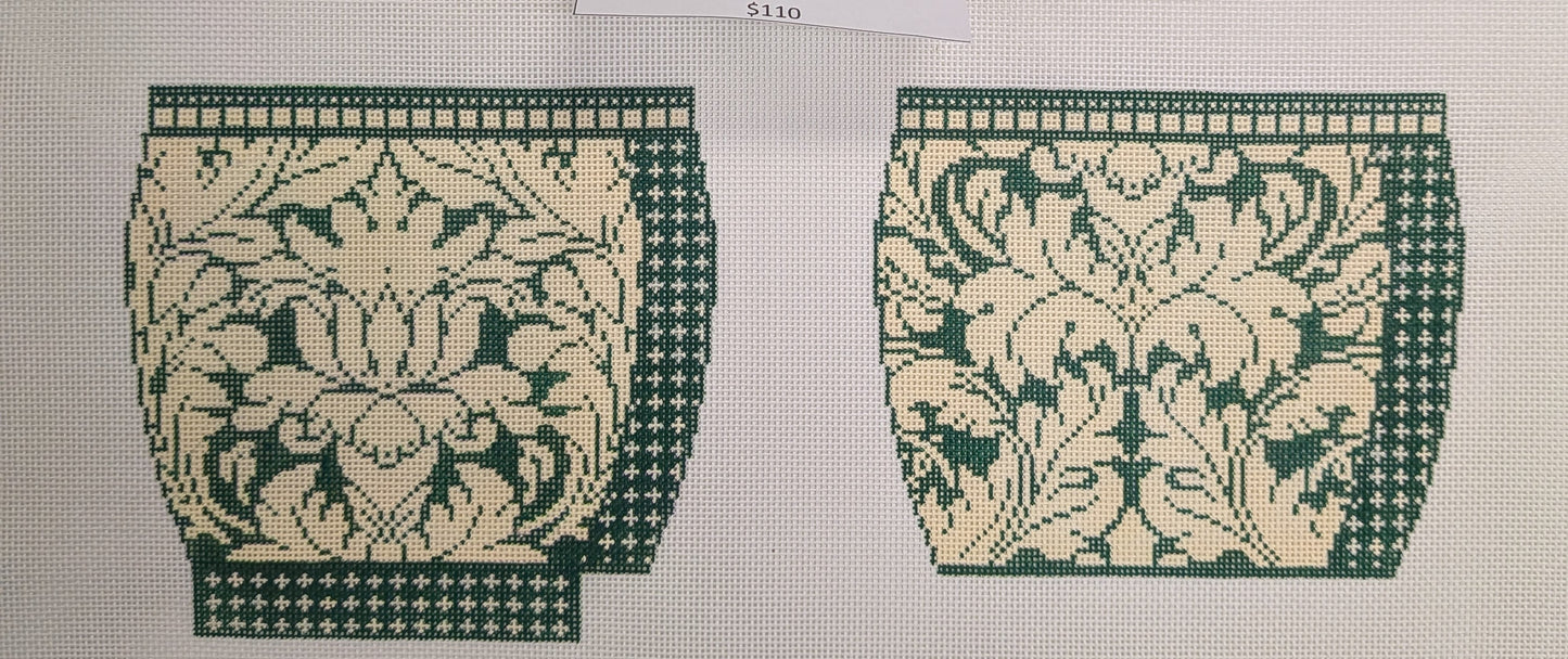 Green Damask Coin Purse WG12935