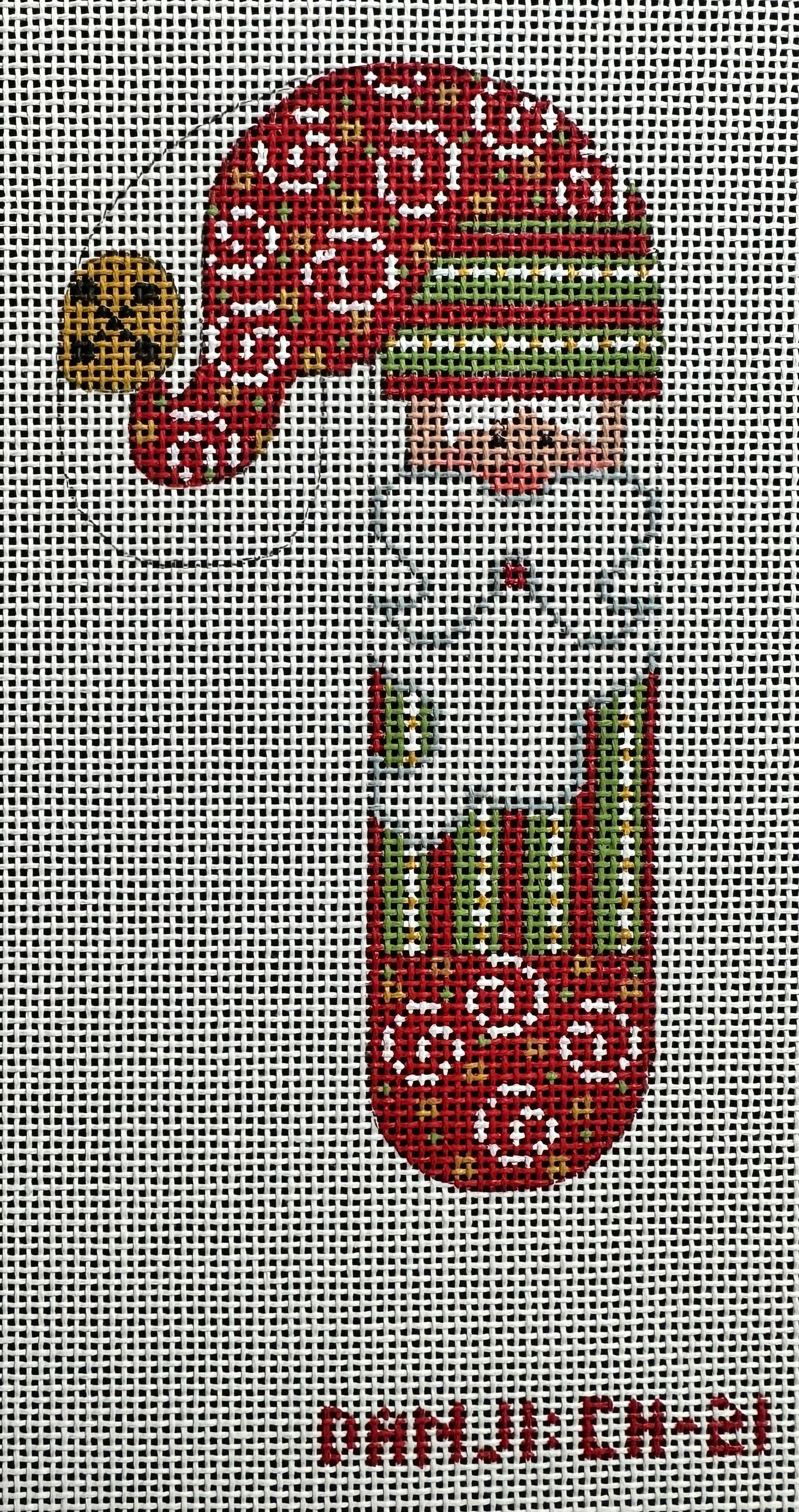 Santa with Swirls Candy Cane