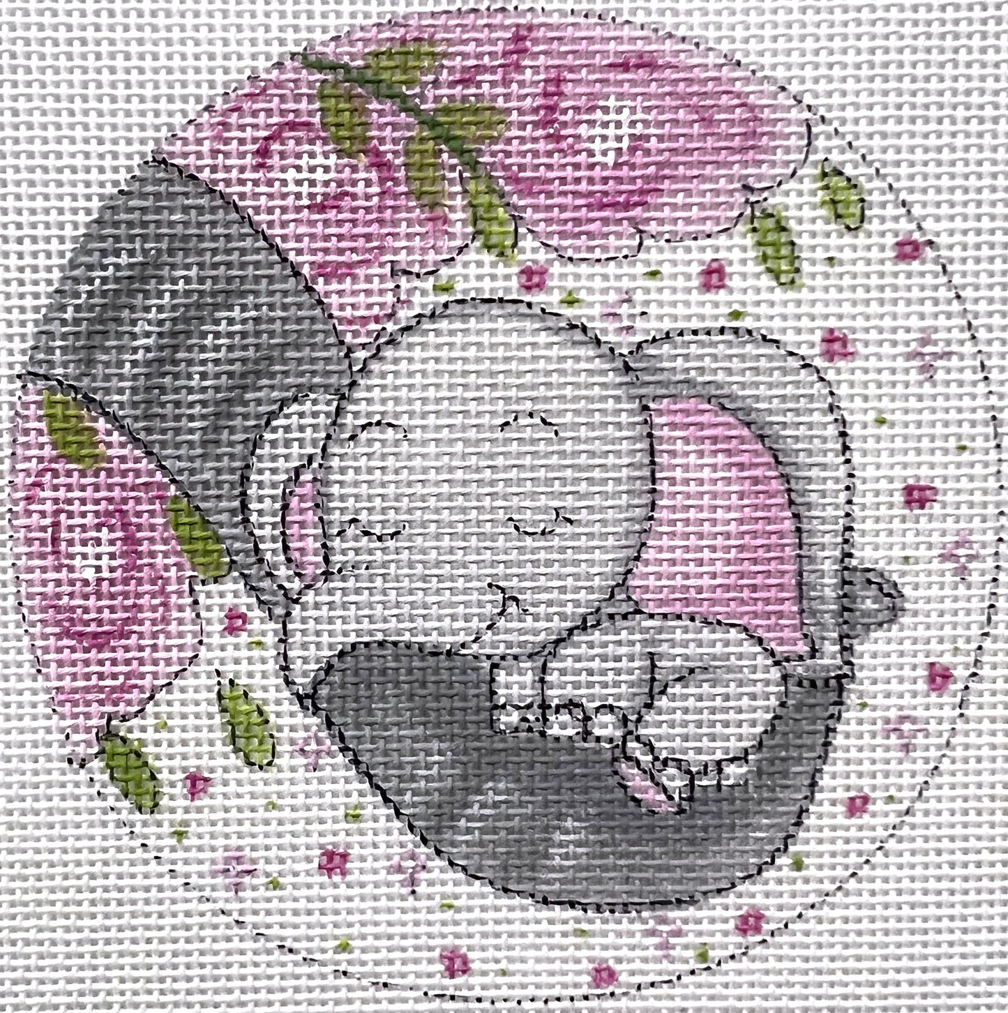 Baby Elephant W/ Flowers Girl X477