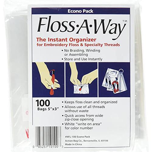 Floss-Away Bags with Ring 100 Count