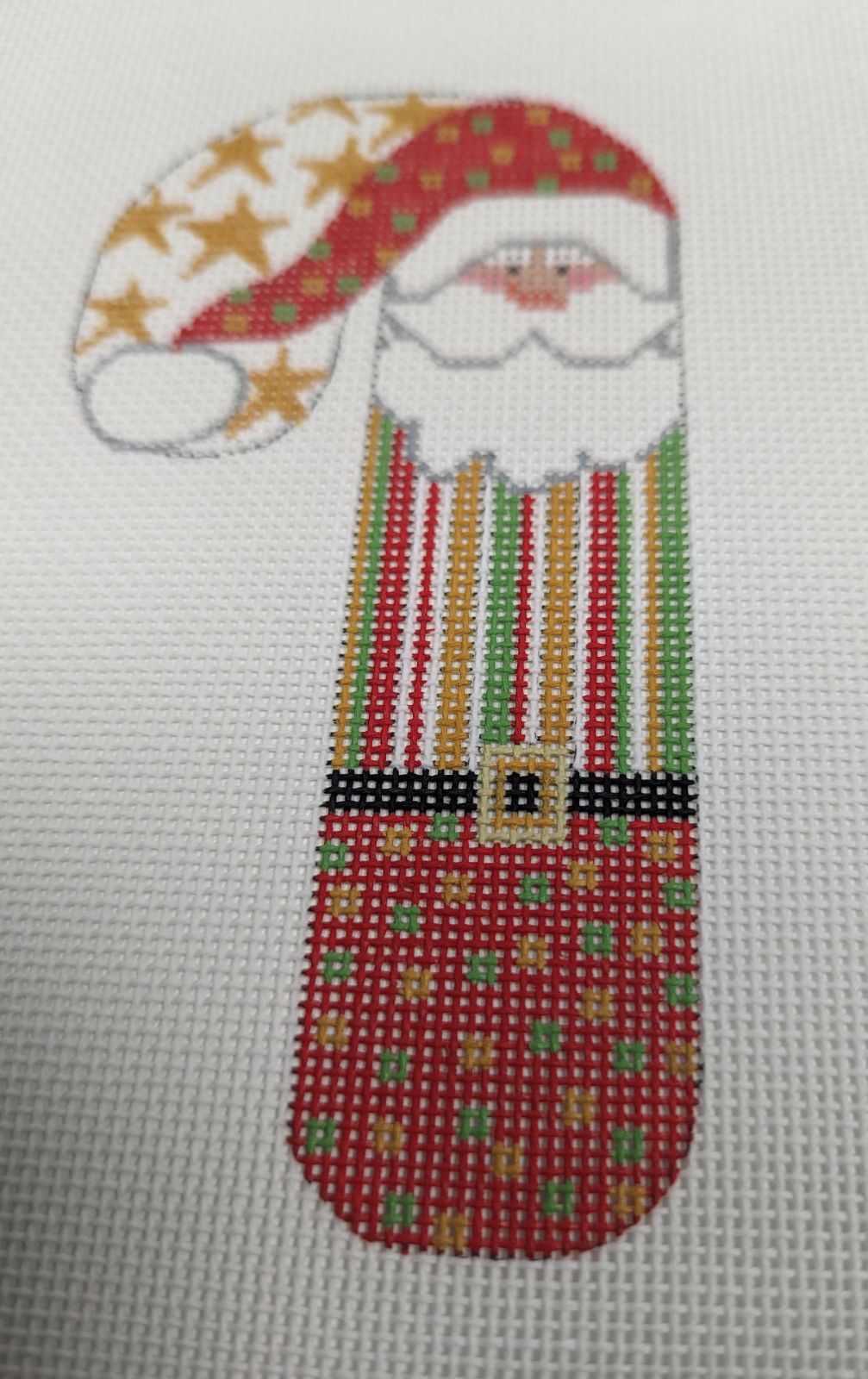 Santa Gold Stars Candy Cane CH-20