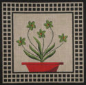 Green Flowers Red Pot PIL201