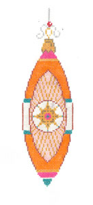 Vintage Ornament Orange/Blue/Pink XO-222b