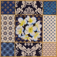 Blue Plumeria Collage 1085