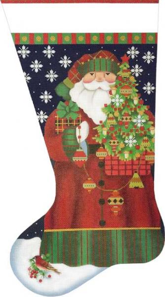 Red Bird Santa Stocking 205-VV