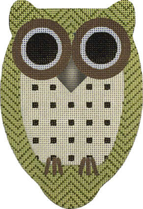 Tweedy Green Herringbone Owl  1949-E
