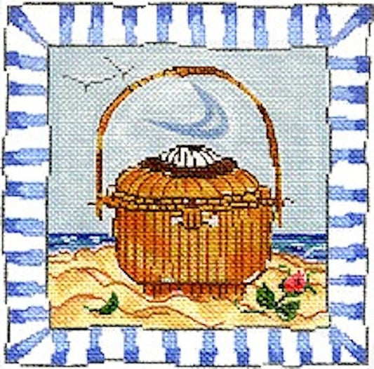 Blue Border Ack Basket  SWB149