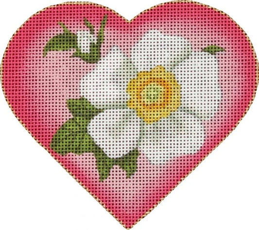 White Flower Heart 2222-A