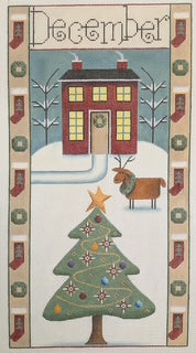 December Folk Art Banner 536L