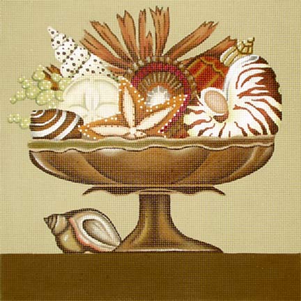 Shell Compote/Brown  1790-B