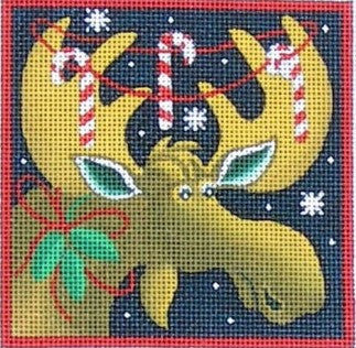 Moose with Candy Cane  M-1604