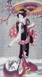Geisha with Parasol in Snow  1417-A