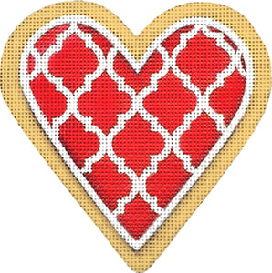 Red Trellis Heart Cookie   MLT388-F