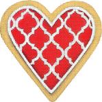Red Trellis Heart Cookie   MLT388-F