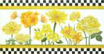 Yellow Floral Checkerboard  1543-B