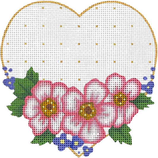 Forget Me Not White Heart 2284-B