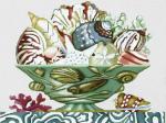 Shell Compote Red Coral  1435-A
