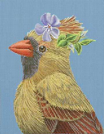 Cardinal with Myrtle  VS158-B