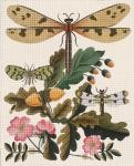 Cream Dragonfly Botanical / Acorns  2151-2B