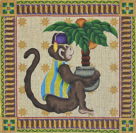 Palm Tree Monkey Pillow  386-D