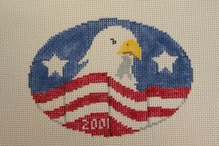 Flag Eagle Oval Ornament MO150