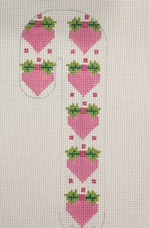 Pink Hearts Candy Cane Ornament 1423E