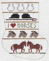 Mini - Sock Ornament: I Love Horses PT357HOR