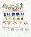 Mini - Sock Ornament: I Love Santa PT357SAN
