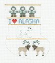 Mini - Sock Ornament: I Love Alaska PT357AK