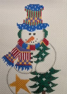 Patriotic Snowman with Tree Ornament 6174