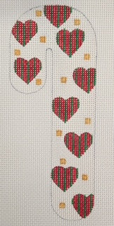 Heart Candy Cane Ornament 938E