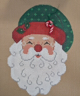 Santa with Candy Cane Button CarolCandy