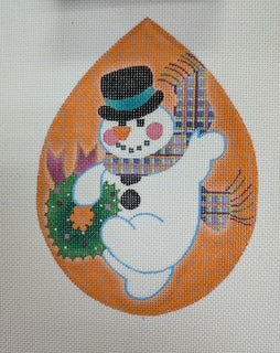 Snowman with Wreath in Orange Drop 530-A