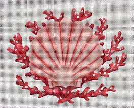 Scallop Shell w/ Coral PL-50