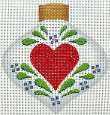 Christmas Ornament – Alpine Bauble w/ Heart & Forget-Me-Nots XM-86