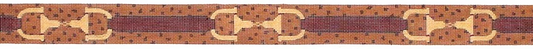 Belt – Snaffle Bits On Ostrich – Tan & Brown w/ Gold BL-81