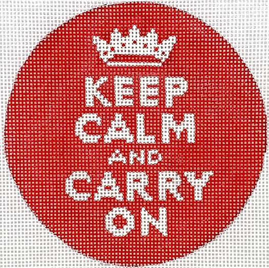 4” Round – Keep Calm & Carry On – White On Red INSMC-67