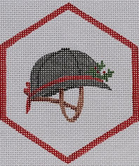 Christmas Ornament – Riding Helmet w/ Greenery & Ribbon XM-128