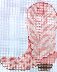 Cowgirl Boot – Coral Cheetah & Zebra (Pointing Left) CB-03L