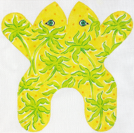 Frog – Lilly-Inspired Palm Trees – Greens On Yellow      SST-173