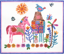 House On Stilts With Pink Horse – Multi Color CG-PL-05
