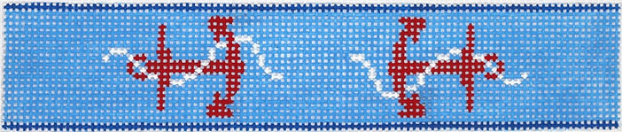 Key Fob – Red & White Anchors On Cobalt Blue KF-25