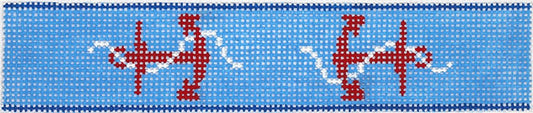 Key Fob – Red & White Anchors On Cobalt Blue KF-25