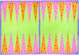 Backgammon Board Canvas – Funky Patterns – Pinks, Oranges, Limes & Lavender BGB-08