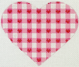 Mini Heart – Pink Gingham w/ Red Hearts OM-422