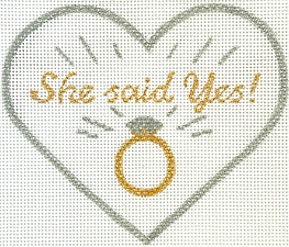Mini Heart – “She Said Yes!” w/ Diamond Ring OM-432