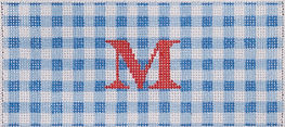 Lee’s Jewelry Box/Wallet Insert – Gingham – Blues w/ Red Lettering (Specify Monogram Or Blank) INSLJW-48