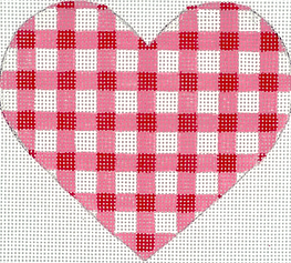 Mini Heart – Gingham – Bright Pink & Red OM-304