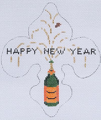 Holiday Series Mini – “Happy New Year” Fleur-De-Lys w/ Champagne (January) HM-01