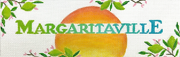 “Margaritaville” w/ Lime Branches & Rising Sun” – Overlapping Letters In Rainbow Colors SS-246